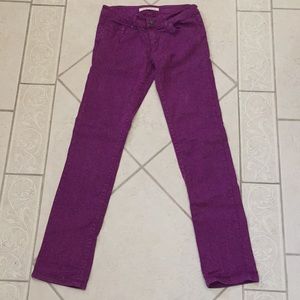 Purple denim jeans